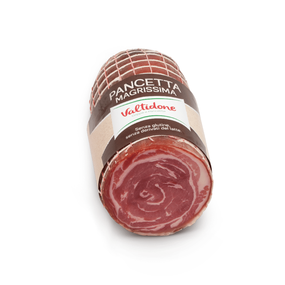 Pancetta magrissima dimezzata Valtidone Salumi